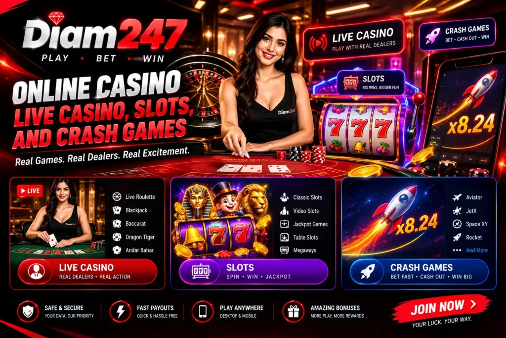 Online casino live casino slots and crash games